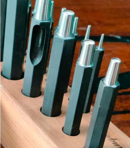 Hexagonal Handle Black Round Hole Punch Set