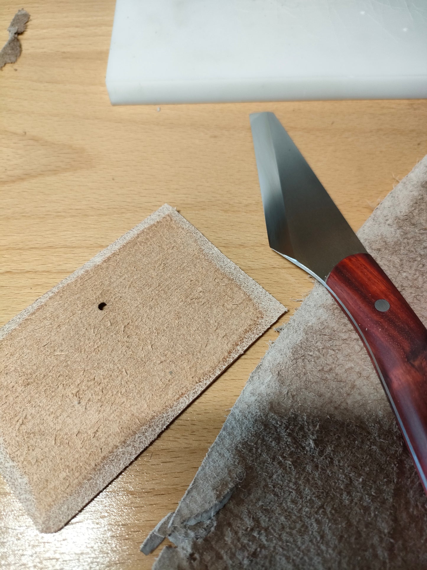 KL rosewood handle clip tip straight cutting knife