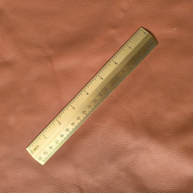 Brass ruler with Inch and CM