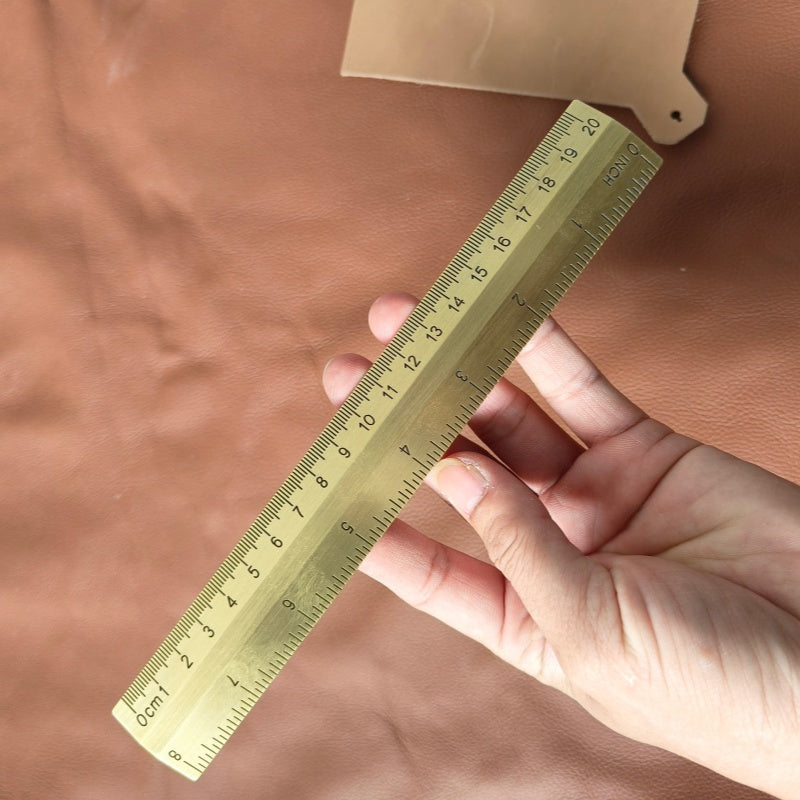 Brass ruler with Inch and CM